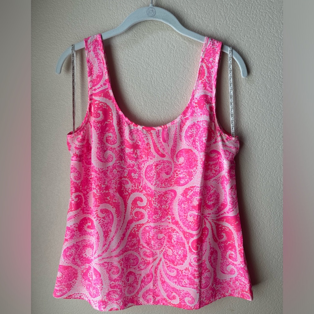 Bright pink jelly fish print Lilly Pulitzer 100% silk tank. EUC!